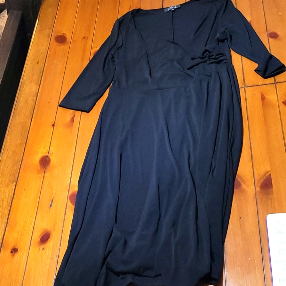 3/4 Sleeve Black Dress